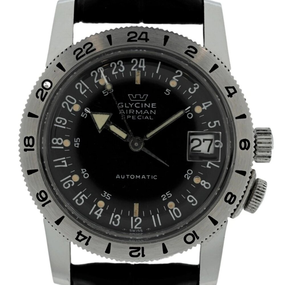 Glycine 36mm Airman Special Automatic Stainless Steel GMT Watch! Ref